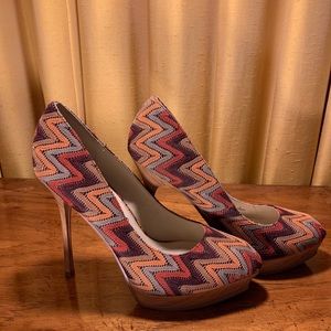 Sergio Zelcer platform heels size 9 Autumn shades